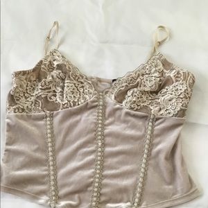 Bebe lace & velvet camisole top